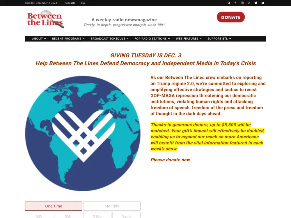 Between the Lines Radio Newsmagazine/Squeaky Wheel Productions