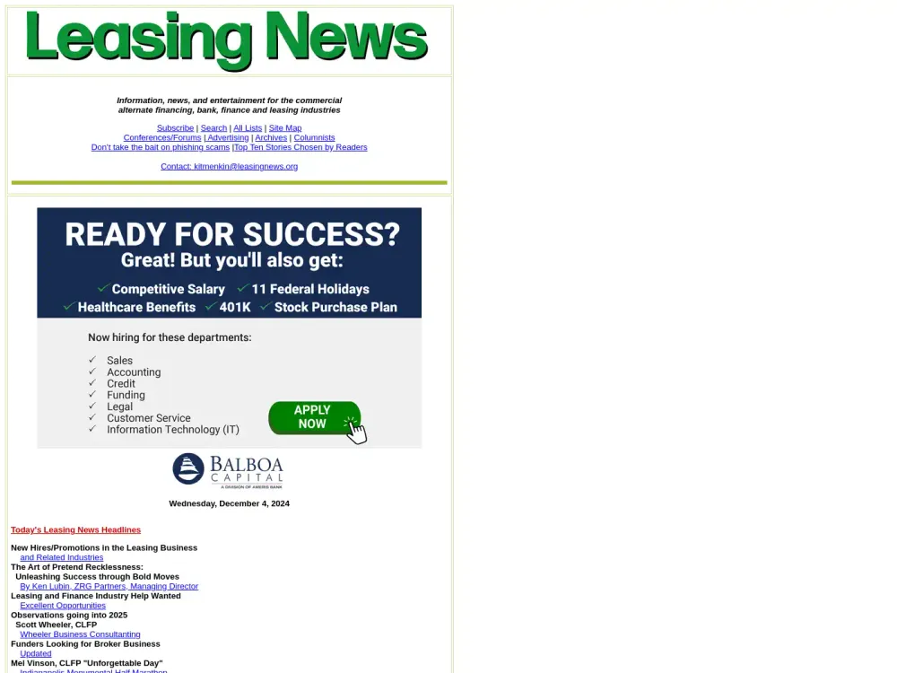 Leasing News