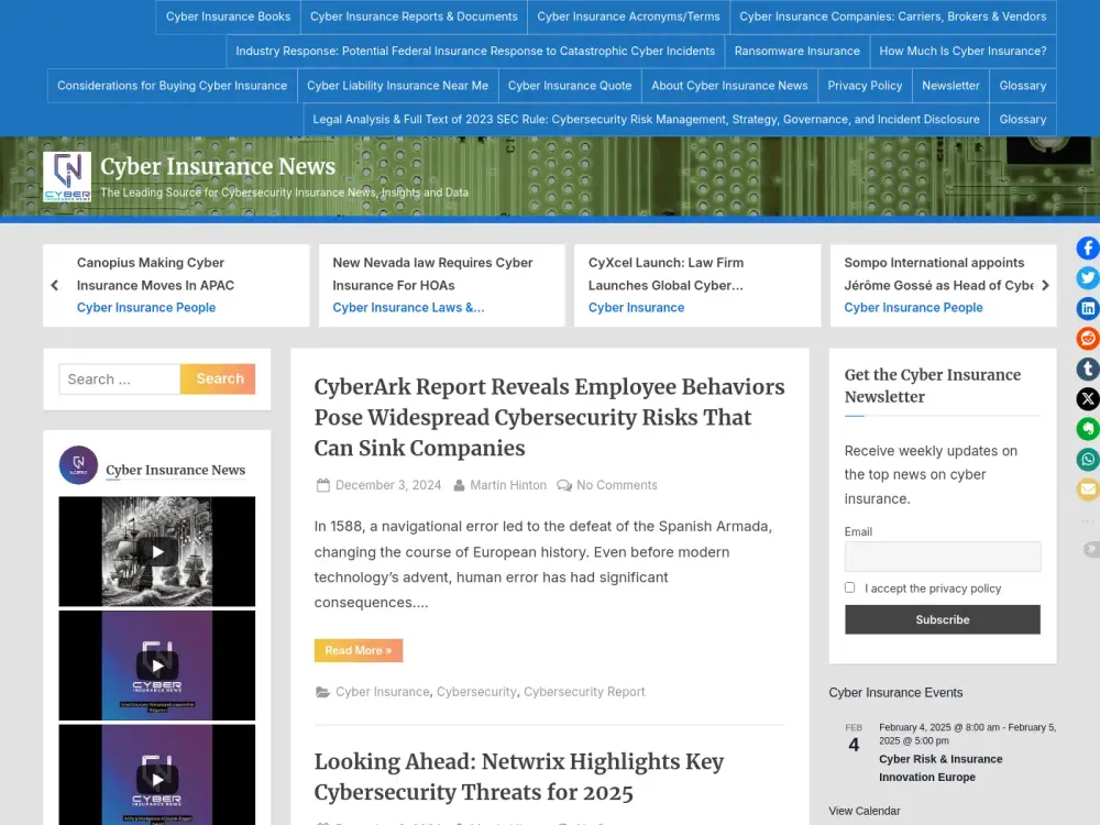 Cyber Insurance News